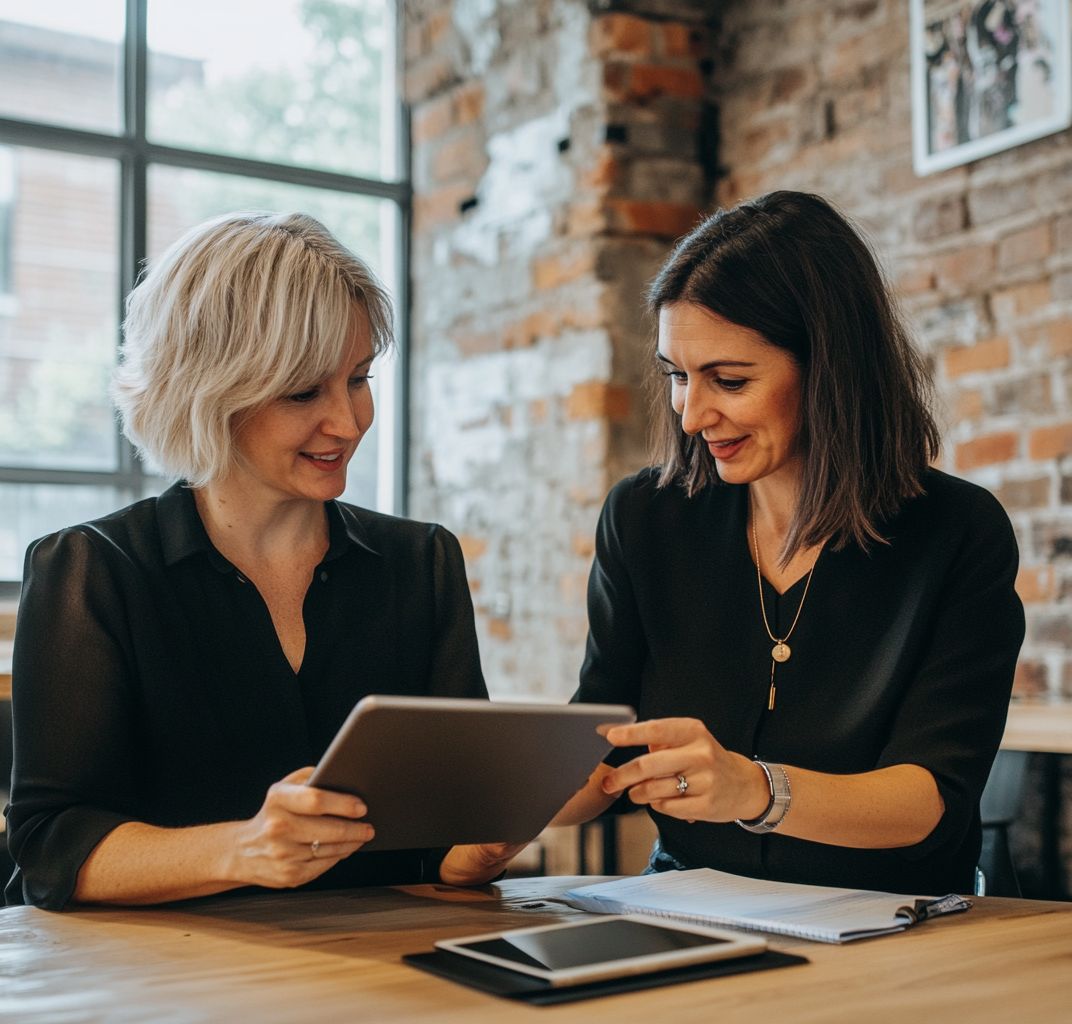 Two solicitors celebrating the successes they have since using LexScaleUp's law firm marketing services