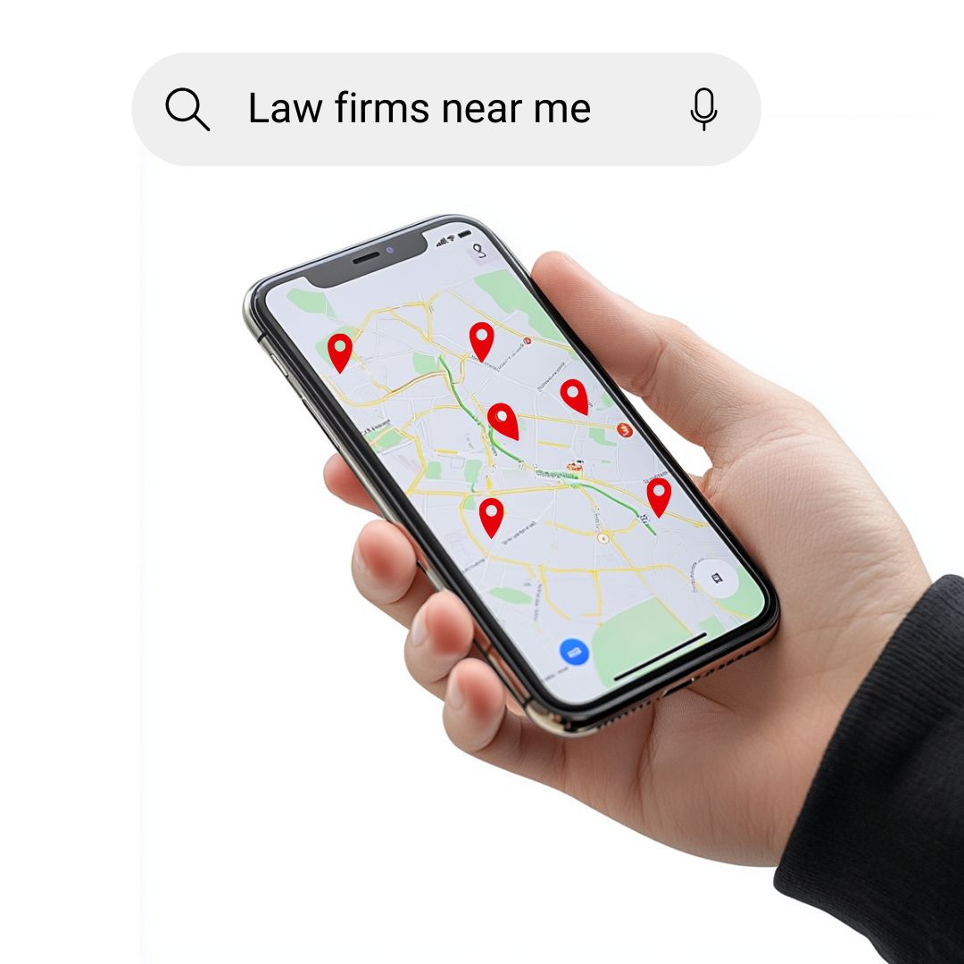 Someone searching for a lawyer's website on Google Maps